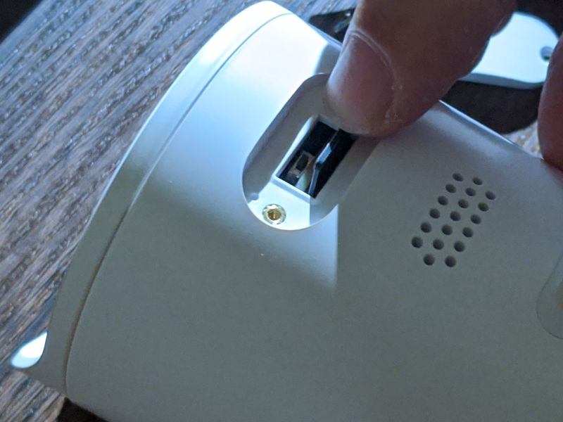 Inserting the SD Card into the Yi Cam Outdoors 1080p