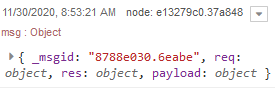 Node-RED debugging node output from a webhook call to our home automation server