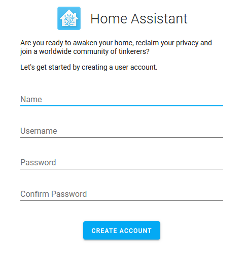 Home Assistant Configuration - Step One Setting Up the Main or Primary User
