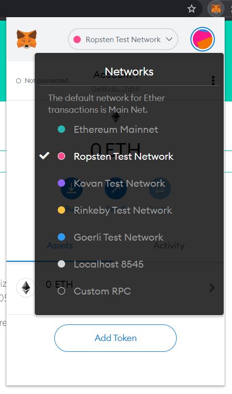 How to Select Ropsten Test Network With Metamask