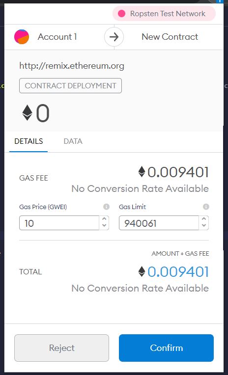 Metamask - Deploying ERC-20 Token on the blockchain