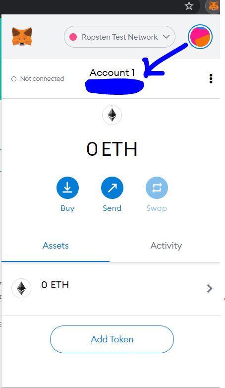 Getting your Ethereum Address in Metamask