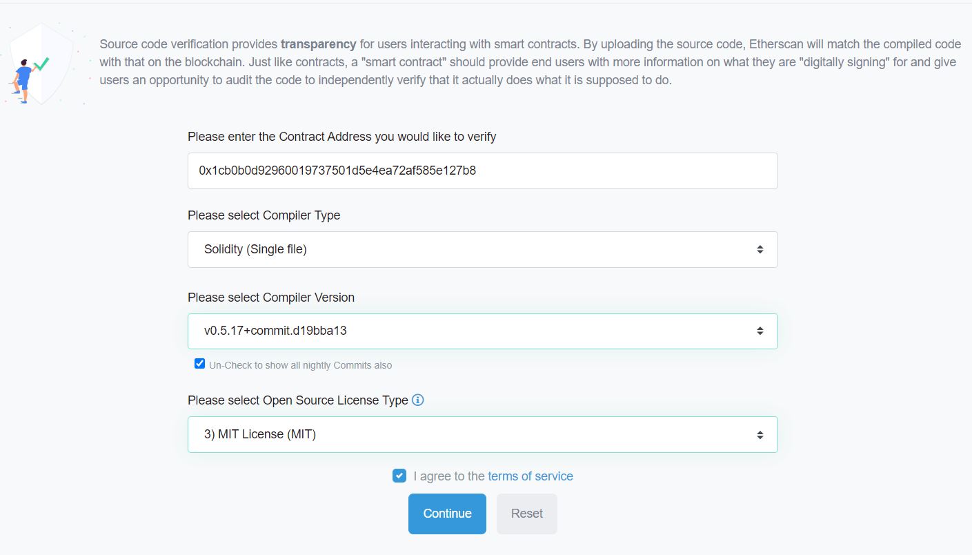 Source Code Verfication Steps on Etherscan