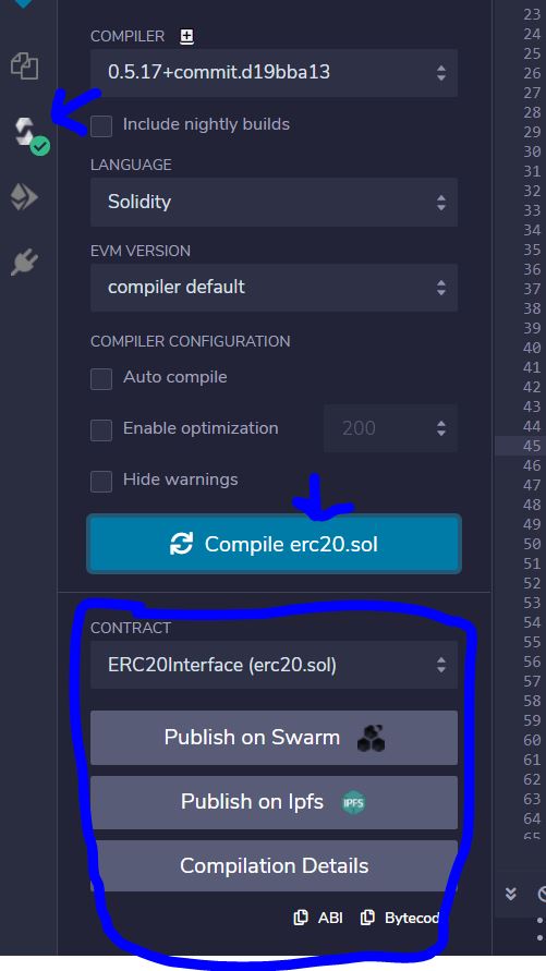 Compiled ERC-20 Token in Remix IDE