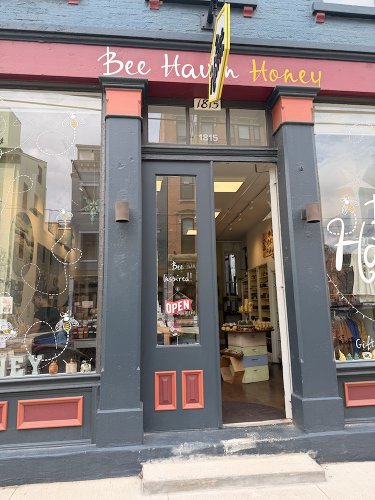 The Bee Haven Honey storefront at 1815 Elm Street near Findlay Market.